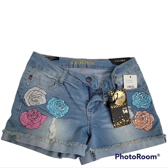 VIGOSS Chelsea Stretch Denim Shorts SIZE 14 - Picture 2 of 11